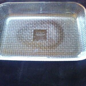 Vintage Pyrex Basket Weave Clear Glass Casserole Dish 13"x9"x2" – 3L Baking Pan